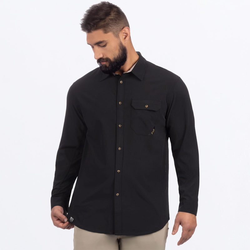 Chargez l'image dans la visionneuse de la galerie, MBreezePerformanceUPFLongsleeve_Shirt_BlackStone_SKU_262043-_1017_Front
