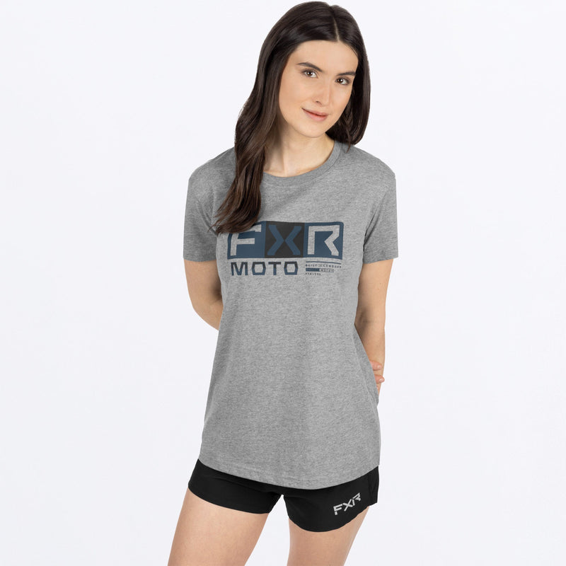 Chargez l'image dans la visionneuse de la galerie, Moto_PremiumTShirt_W_GreyHeatherDarkSteel_242224-_0703_Detail
