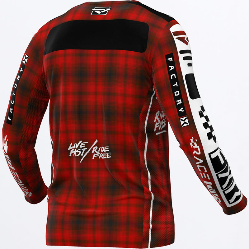 Chargez l'image dans la visionneuse de la galerie, Podium_Jersey_YTH_RedPlaid_243304-_2100_back
