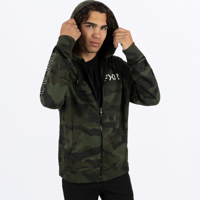 Chargez l'image dans la visionneuse de la galerie, ClutchCottonZipHoodie_M_ArmyCamoGrey_251157-_7605_side2

