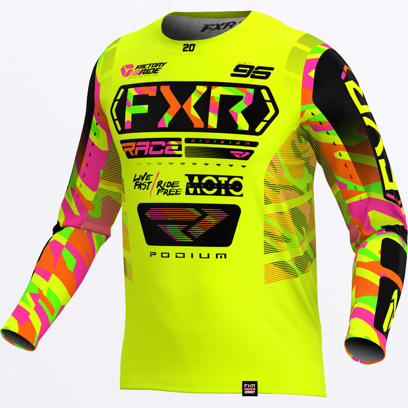 Chargez l'image dans la visionneuse de la galerie, CustomPodium_MXJersey_YTH_HiVisSherbetCamo_253309-_6574_front
