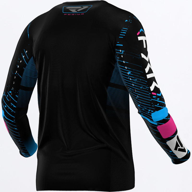Chargez l'image dans la visionneuse de la galerie, Podium_MXJersey_BlkCyanPink_253325-_1042_back**hover**

