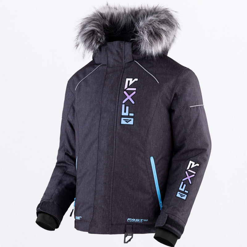 Chargez l'image dans la visionneuse de la galerie, Fresh_Jacket_Yth_BlackHeatherSkyLilac_230419-_1253_front
