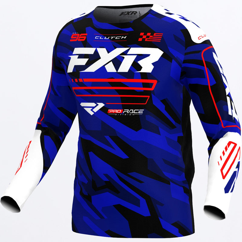 Chargez l'image dans la visionneuse de la galerie, ClutchMX_Jersey_Yth_BlueCamoRed_253306-_4120_front
