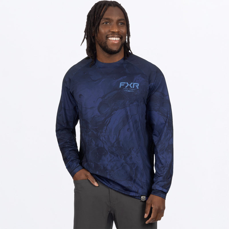 Chargez l'image dans la visionneuse de la galerie, MBigTrebleAirUPF_Longsleeve_DeepCobaltUndertowWalleye_SKU_262083-_4500_Front
