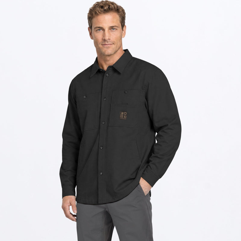 Chargez l'image dans la visionneuse de la galerie, MRoughneckCanvas_ShirtJacket_Black_SKU_270903-_1000_Front
