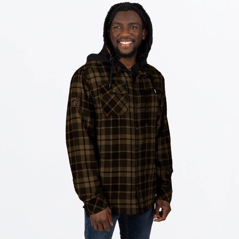 Chargez l'image dans la visionneuse de la galerie, UnisexTimberInsulatedFlannel_Jacket_BronzeBlack_SKU_231117-_3810_Front
