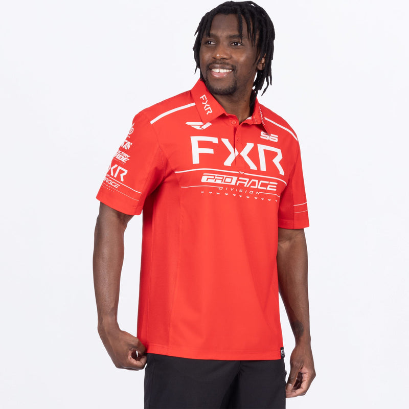 Chargez l'image dans la visionneuse de la galerie, MRaceDivPerformanceUPFPolo_Shirt_RedWhite_SKU_252010-_2001_Front
