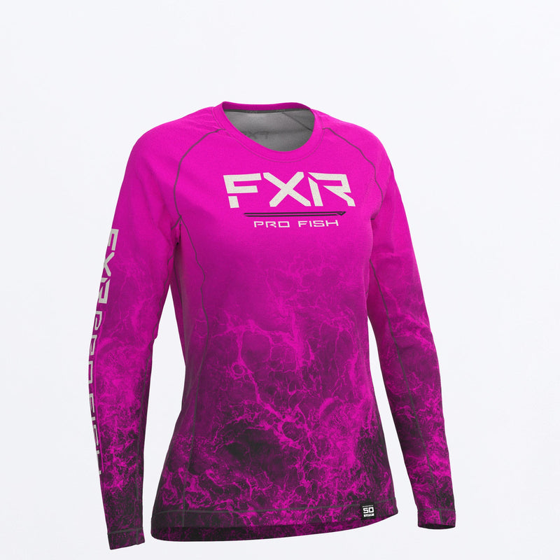 Chargez l'image dans la visionneuse de la galerie, Derby_UPF_Longsleeve_W_FuchsiaRipple_232249_9108_front
