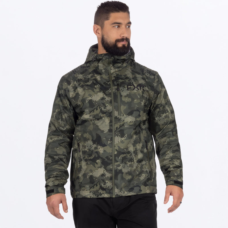 Chargez l'image dans la visionneuse de la galerie, MAdventureLiteTri-Laminate_Jacket_ArmyDriftCamo_SKU_262002-_7600_Front
