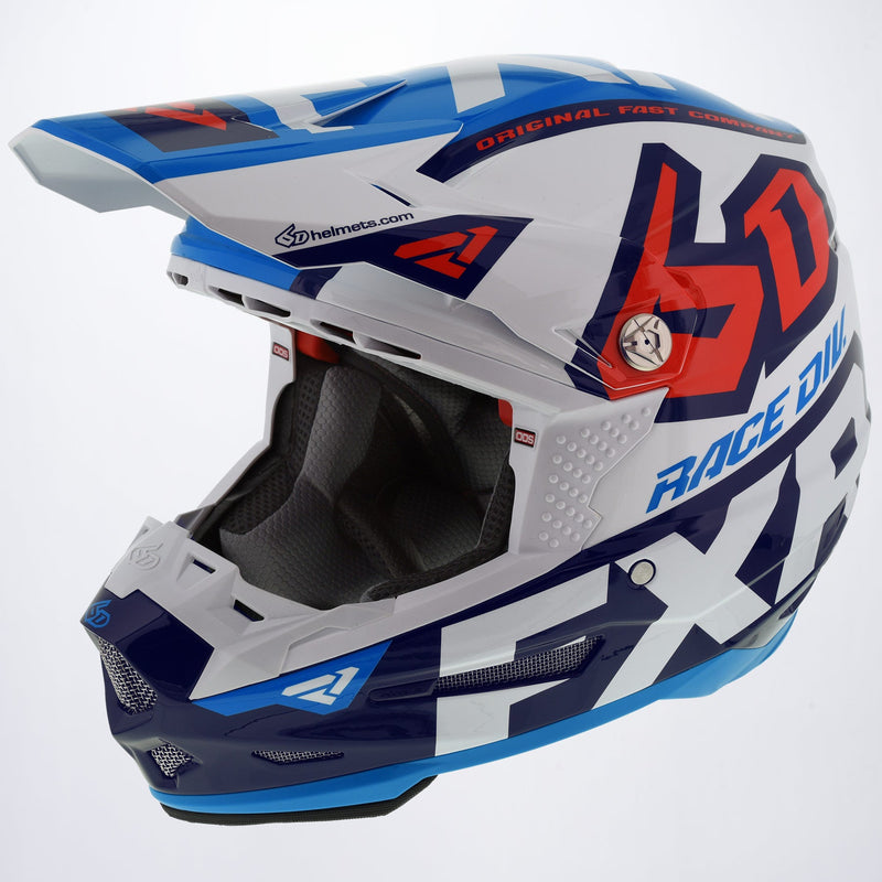 Chargez l'image dans la visionneuse de la galerie, 6DRaceDiv_Helmet_WhiteNavyBlueNukeRed_200600-0145_front

