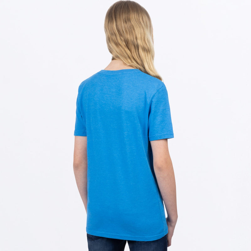 Chargez l'image dans la visionneuse de la galerie, RaceDivPrem_TShirt_Y_BlueHeatherBlack_241534-_4110_back
