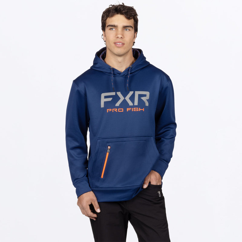 Chargez l'image dans la visionneuse de la galerie, MProFishTechPO_Hoodie_MidnightOrange_SKU_271137-_4730_Front
