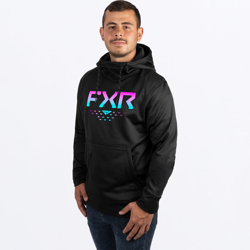 Chargez l'image dans la visionneuse de la galerie, UnisexHeliumTechPOHoodie_M_BlackEPinkSky_231102-_1094_front
