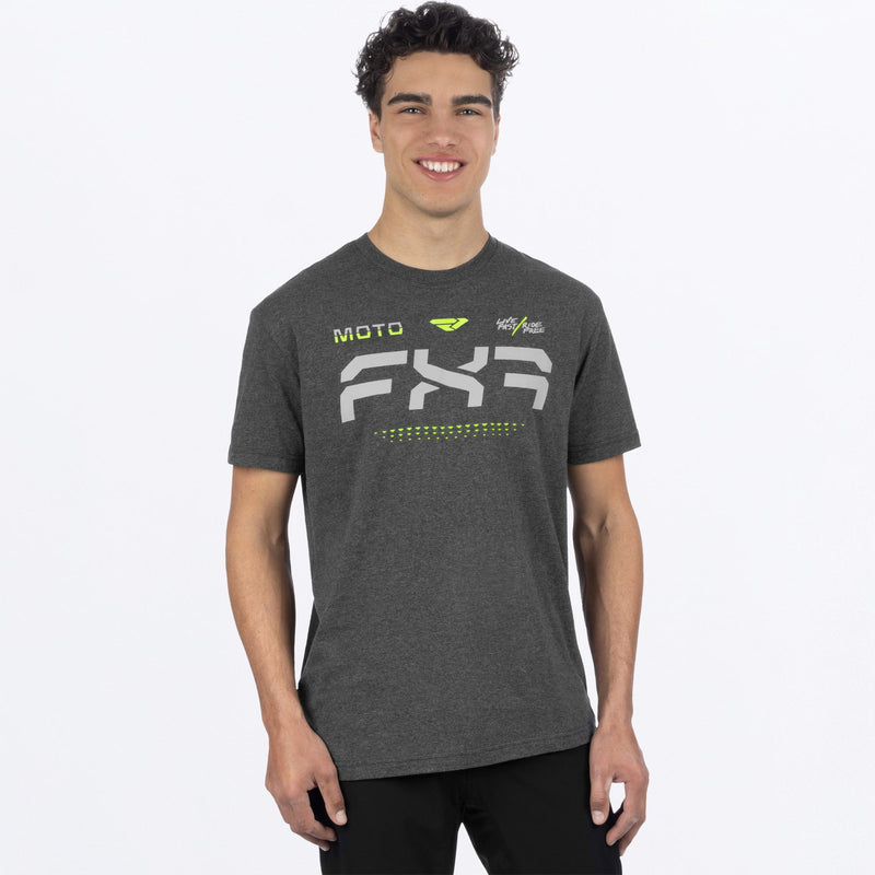 Chargez l'image dans la visionneuse de la galerie, MOTO_Prem_Shirt_M_CharHeatherHiVis_241314_0665_front
