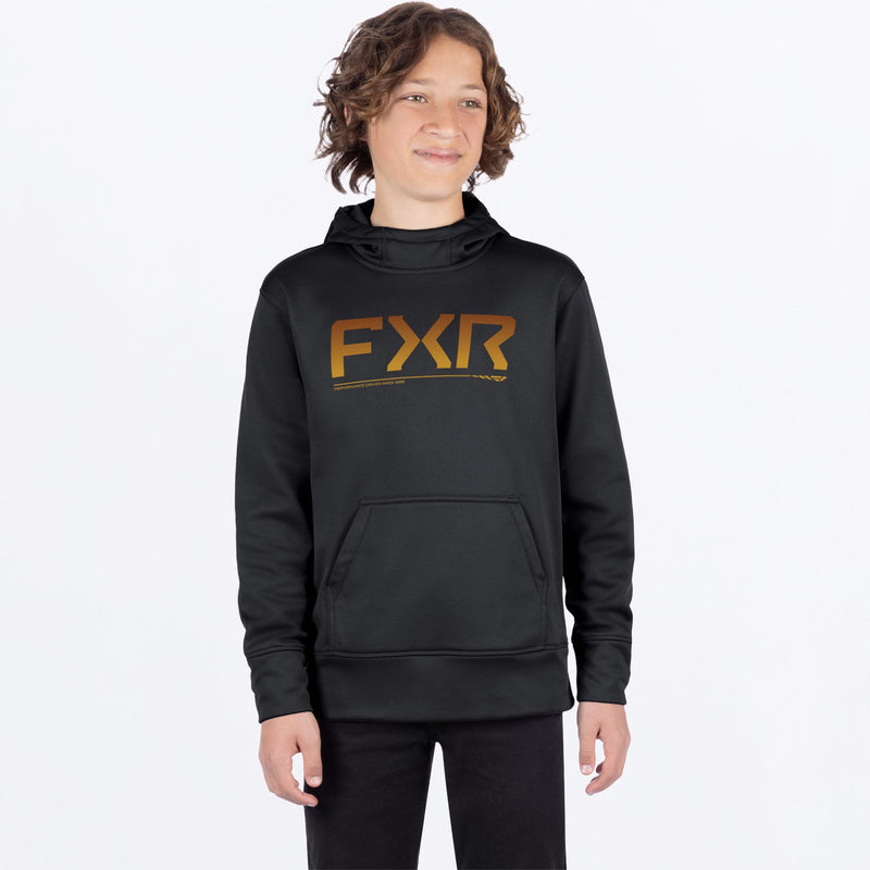 Chargez l'image dans la visionneuse de la galerie, YthRaceDivisionTechPO_Hoodie_BlackOrange_SKU_271505-_1062_Front
