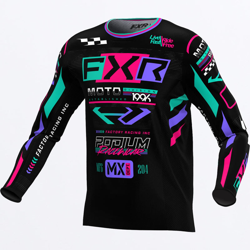 Chargez l'image dans la visionneuse de la galerie, Podium_GLADIATOR_MXJersey_BlackCoralMint_253335-_1093_front

