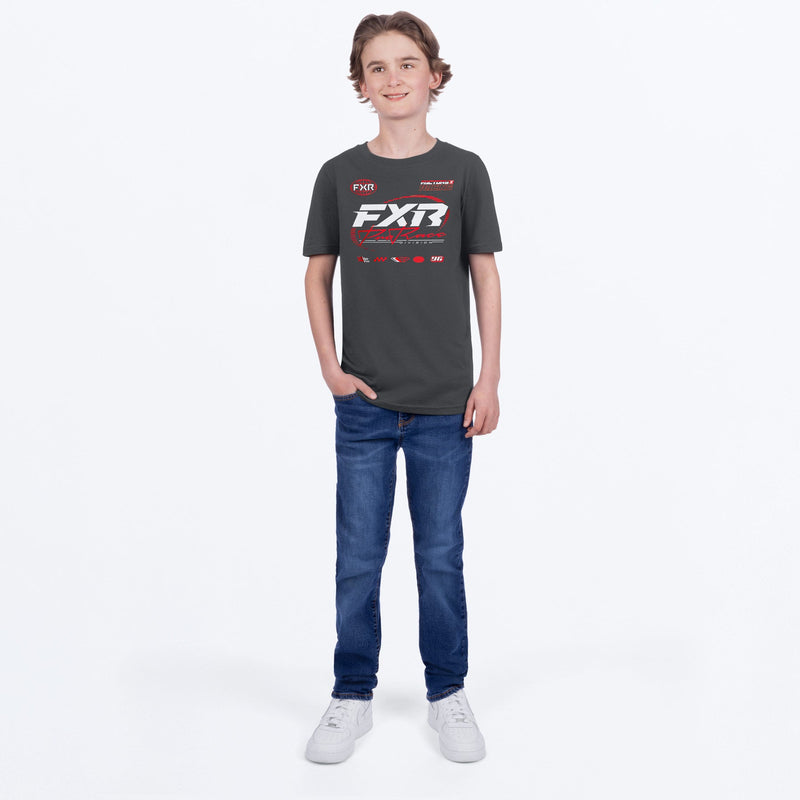 Chargez l'image dans la visionneuse de la galerie, YthRaceDivisionPremium_T-Shirt_AsphaltHeatherRed_SKU_262251-_0820_Extra1
