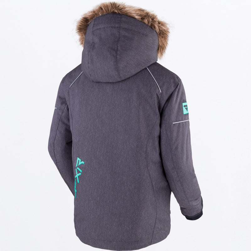 Chargez l'image dans la visionneuse de la galerie, Fresh_Jacket_Yth_MidGreyHeatherMint_230419-_0752_back**hover**
