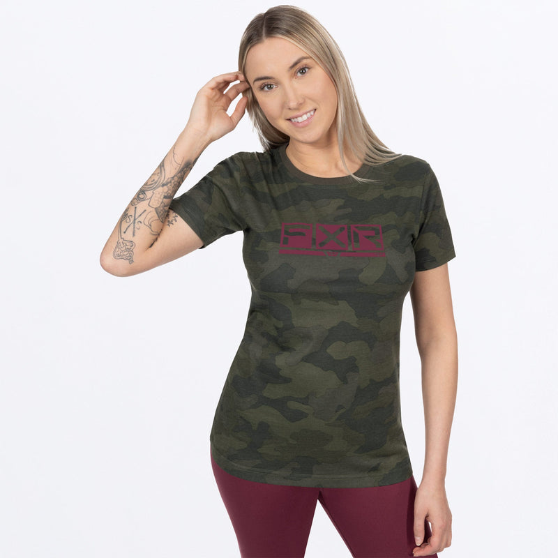 Chargez l'image dans la visionneuse de la galerie, PodiumPrem_TShirt_W_ArmyCamoMerlot_241412-_7627_side
