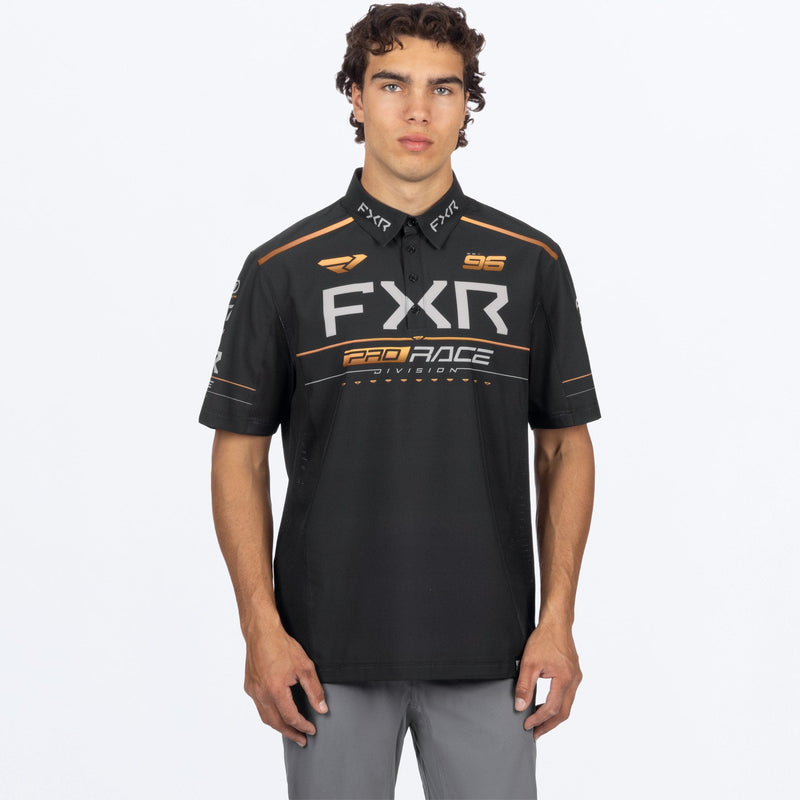 Chargez l'image dans la visionneuse de la galerie, MRaceDivPerformanceUPFPolo_Shirt_BlackKash_SKU_252010-_1062_Front
