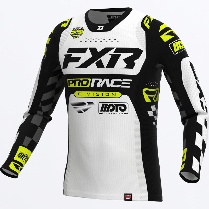 Chargez l'image dans la visionneuse de la galerie, CustomRevoDaytonaMX_Jersey_BlackWhiteHiVis_SKU_263358-_1065_Front
