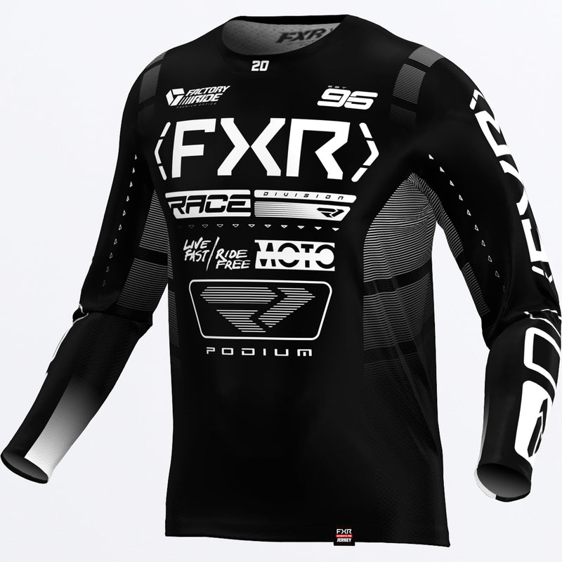 Chargez l'image dans la visionneuse de la galerie, CustomPodium_MXJersey_YTH_BlkWhite_253309-_1001_front
