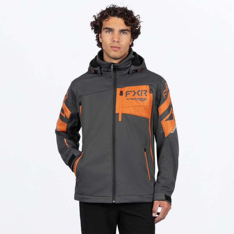 Chargez l'image dans la visionneuse de la galerie, MAscendSoftshell_Jacket_AsphaltJaffaOrange_SKU_260940-_0830_Front
