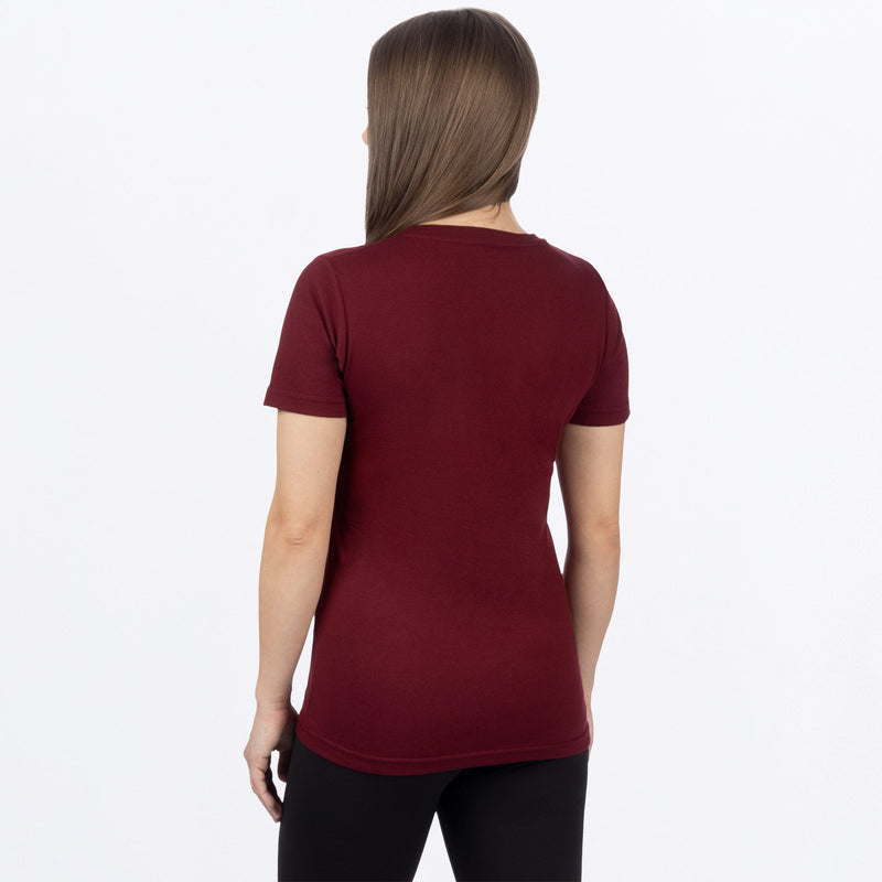 Chargez l'image dans la visionneuse de la galerie, HeliumPrem_TShirt_W_MerlotWhite_241414-_2701_Back

